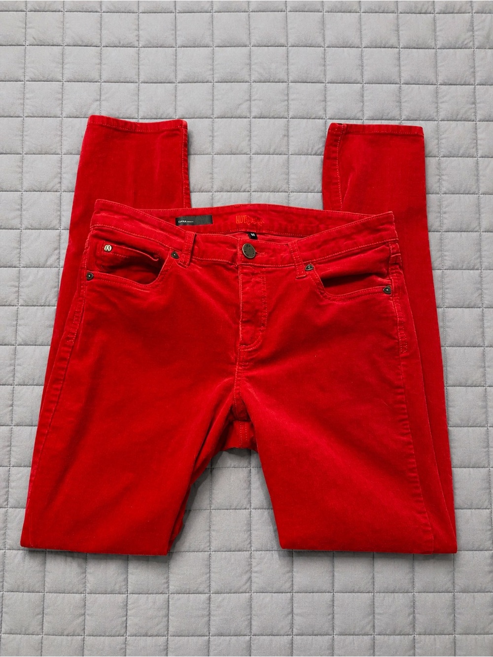 Kut from the Kloth Red Diana Skinny Corduroy Pants